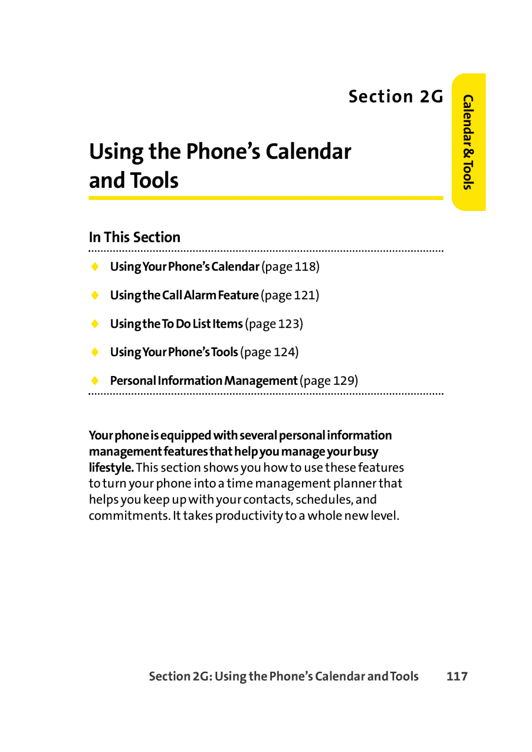 Sprint Nextel Cell Phone manual Using the Phone’s Calendar and Tools, 117 