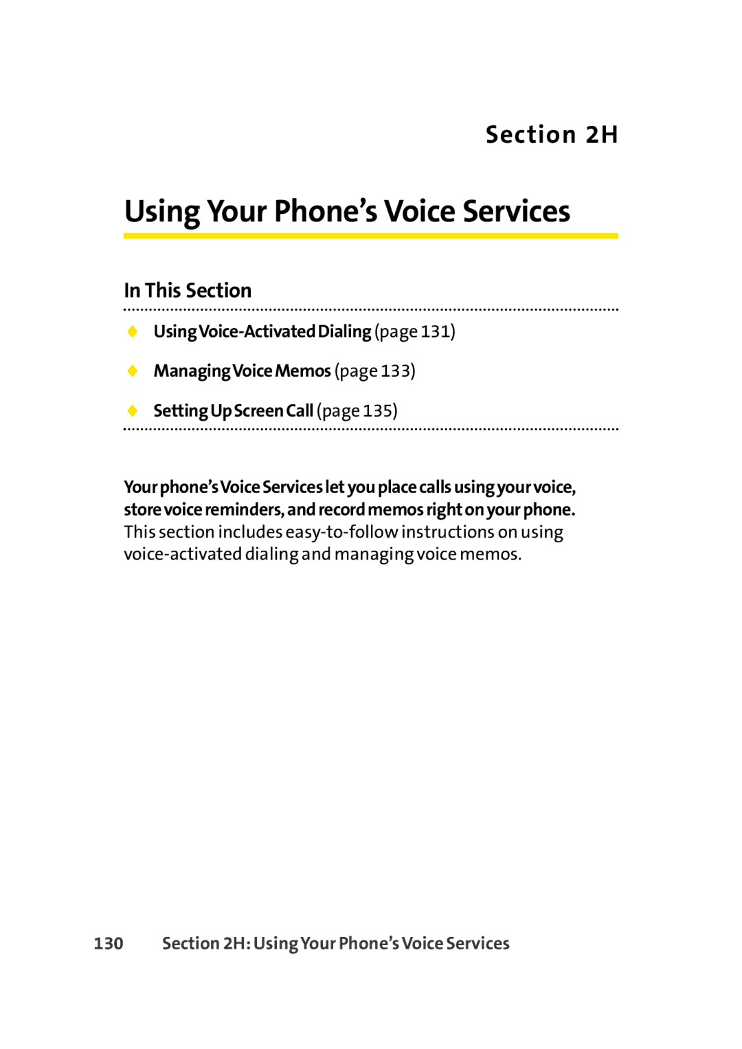 Sprint Nextel Cell Phone manual Using Your Phone’s Voice Services 