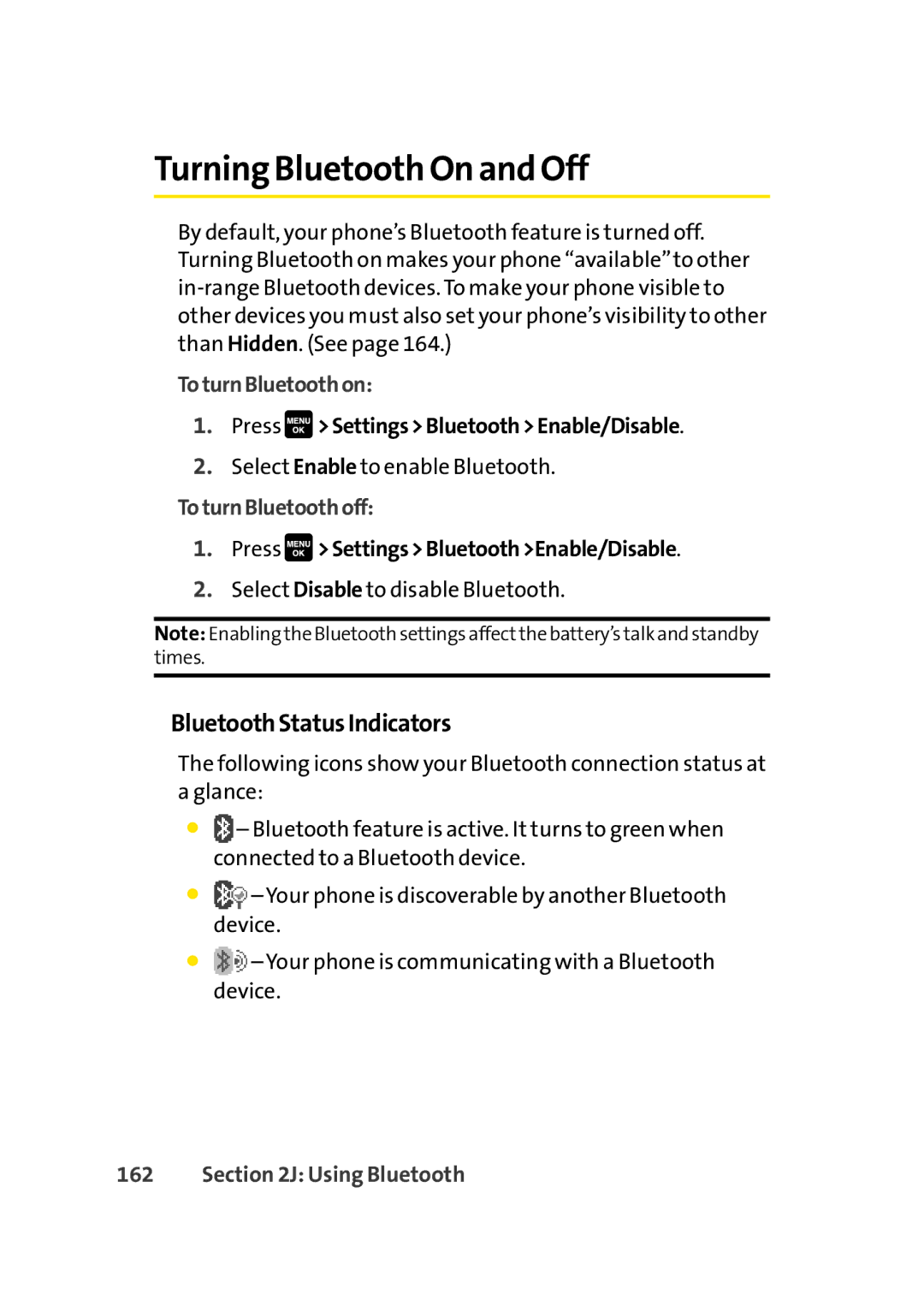 Sprint Nextel Cell Phone Turning Bluetooth On and Off, BluetoothStatusIndicators, ToturnBluetoothon, ToturnBluetoothoff 