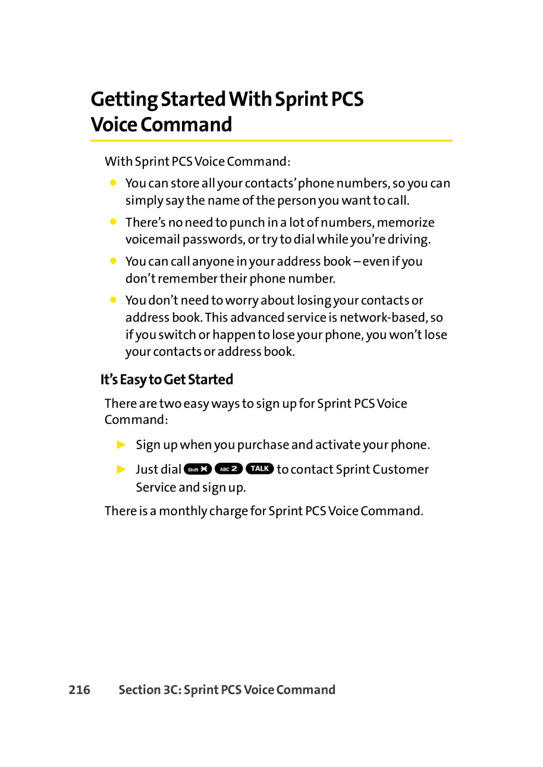 Sprint Nextel Cell Phone manual Getting StartedWith SprintPCS Voice Command, It’sEasytoGetStarted, Sprint PCS Voice Command 