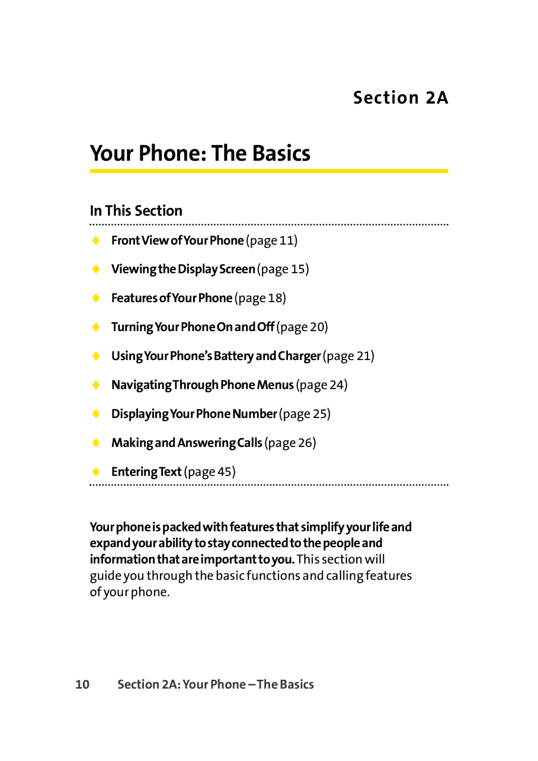 Sprint Nextel Cell Phone manual Your Phone The Basics 