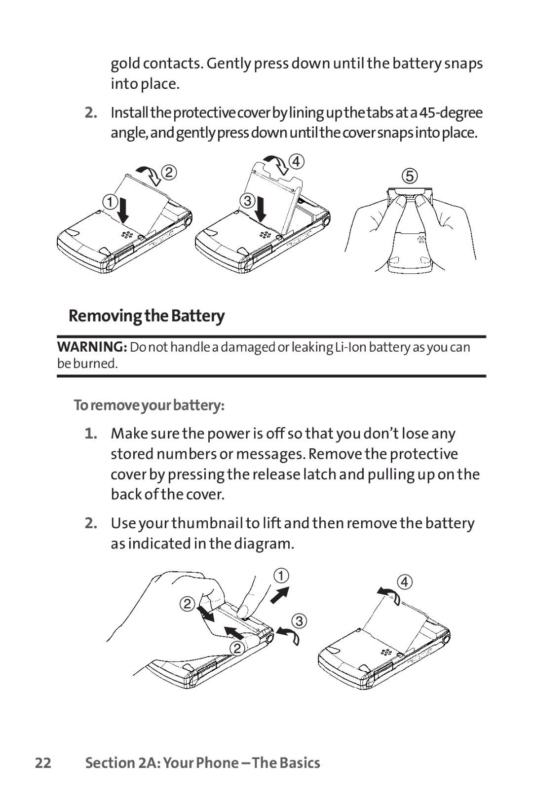 Sprint Nextel Cell Phone manual RemovingtheBattery, Toremoveyourbattery 