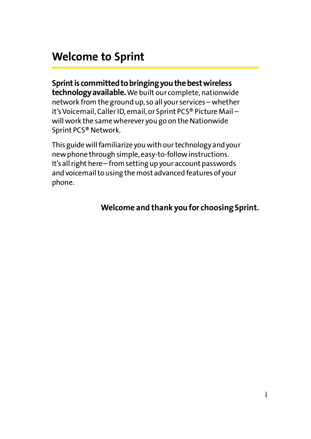 Sprint Nextel Cell Phone manual Welcome to Sprint, Welcome and thank you for choosing Sprint 