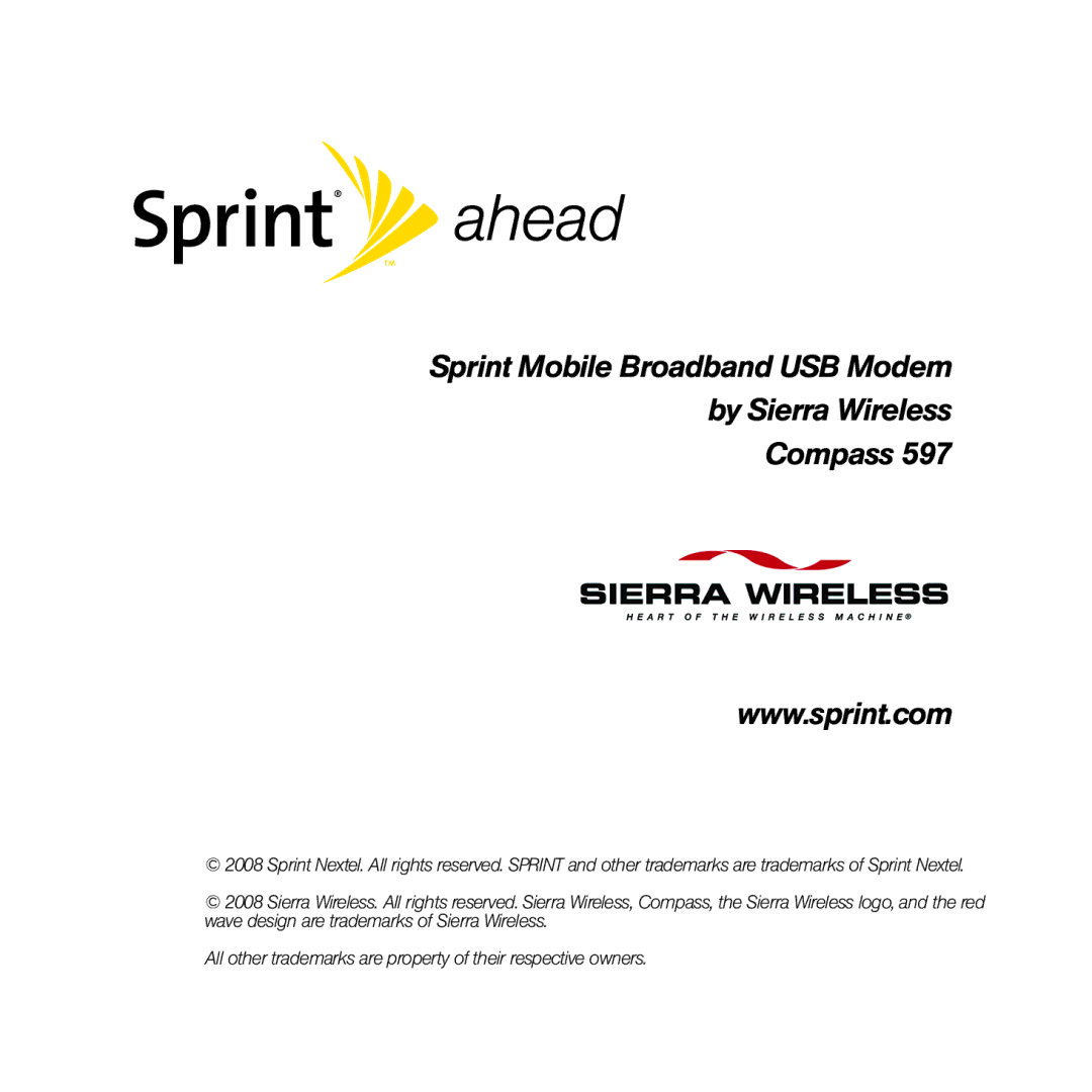 Sprint Nextel Compass 597 manual Sprint Mobile Broadband USB Modem By Sierra Wireless Compass 