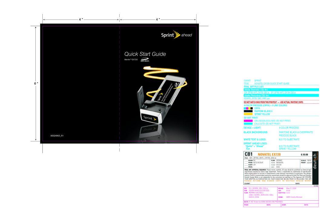 Sprint Nextel EX720 quick start Quick Start Guide 