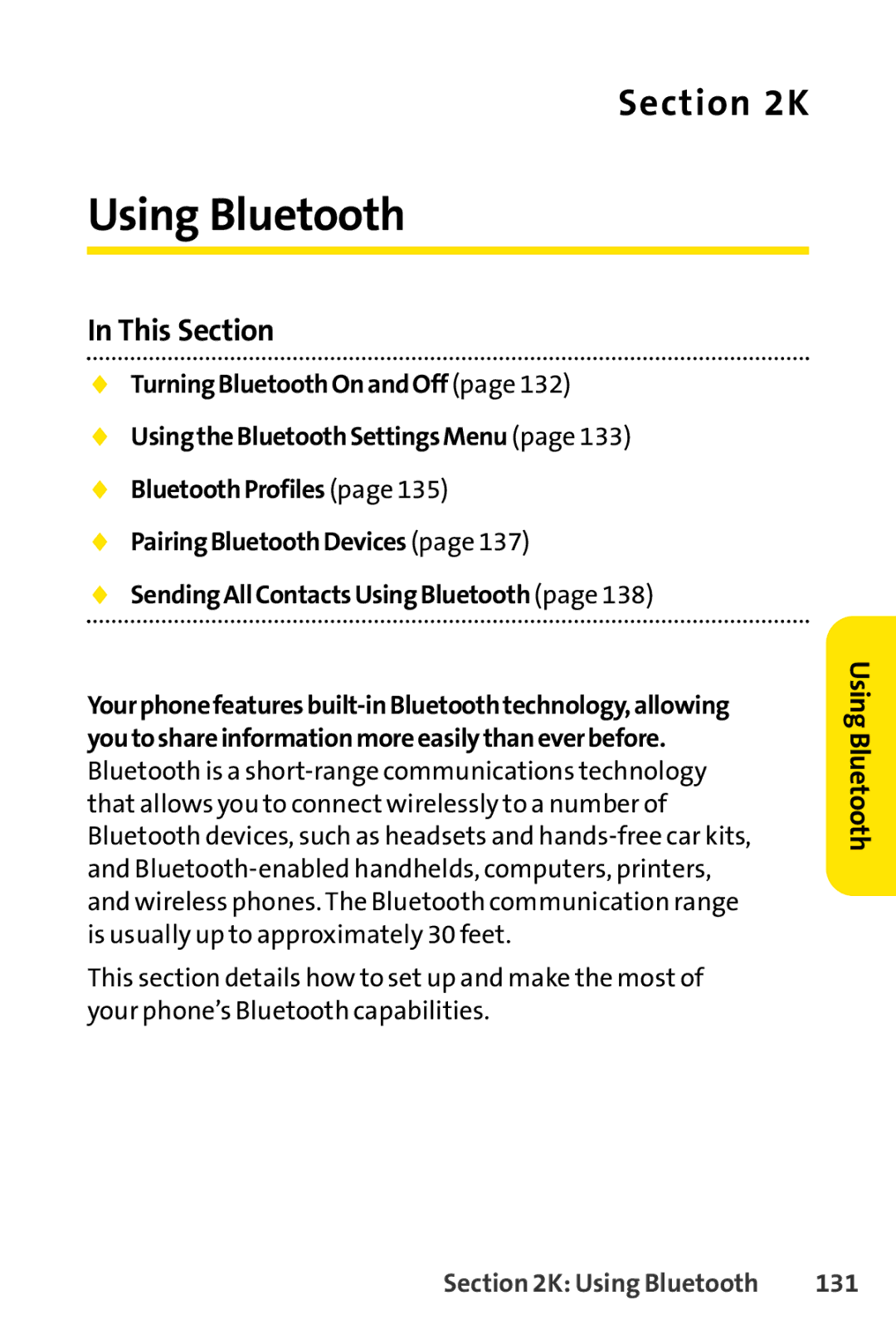 Sprint Nextel H 11/07 manual Using Bluetooth, 131 