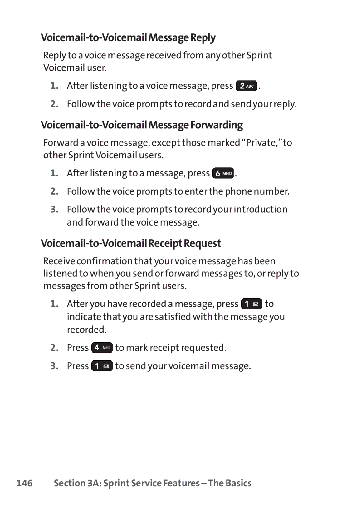 Sprint Nextel H 11/07 manual Voicemail-to-VoicemailMessageReply, Voicemail-to-VoicemailMessageForwarding 