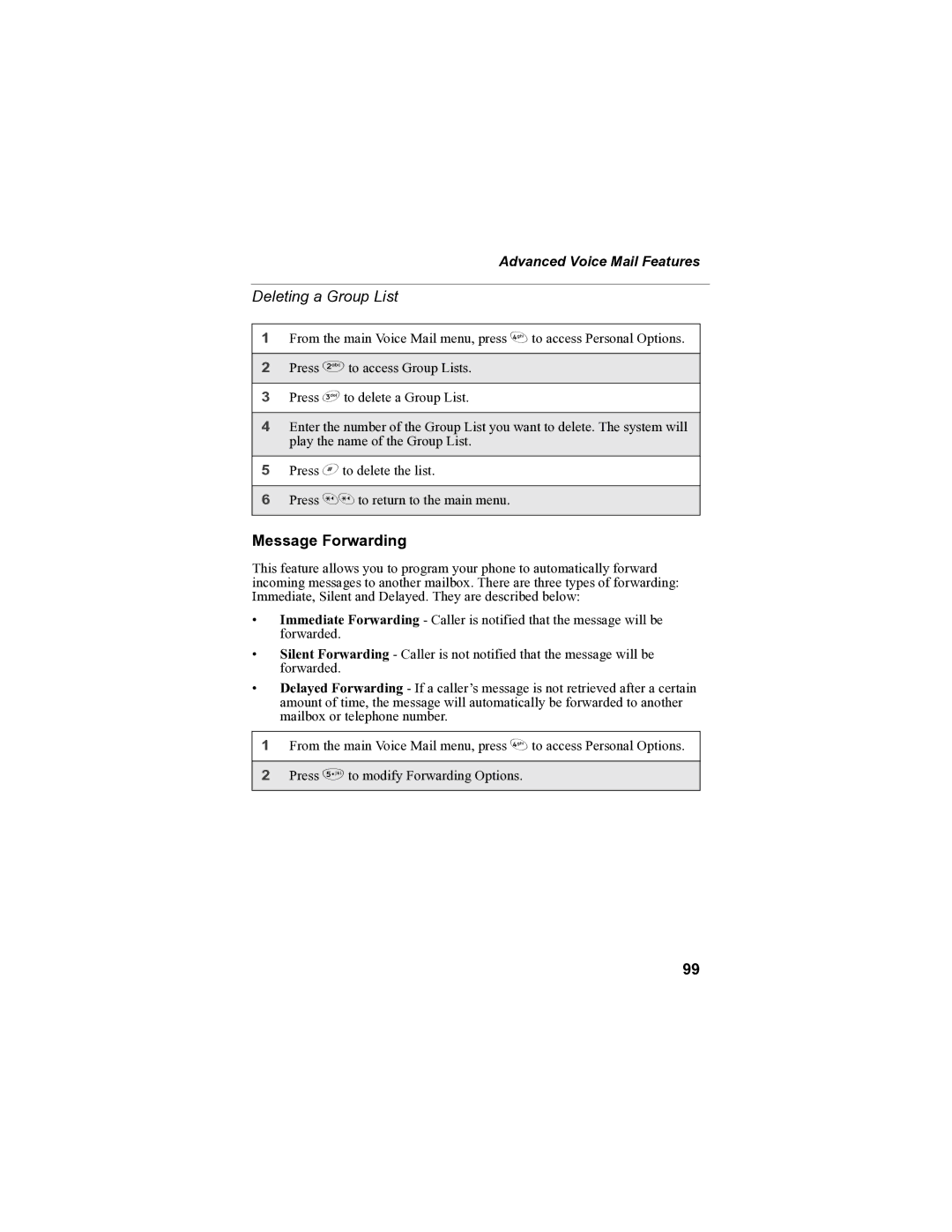 Sprint Nextel i90c manual Deleting a Group List, Message Forwarding 
