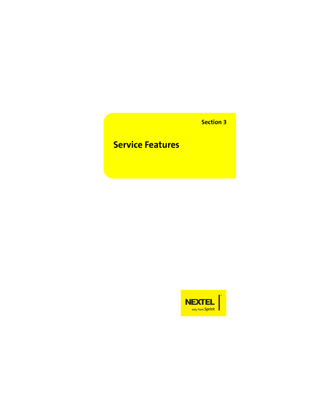 Sprint Nextel ic602 manual Service Features 