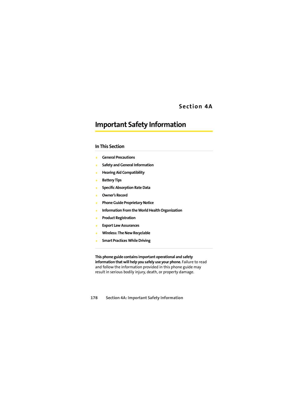 Sprint Nextel K1M manual Important Safety Information 