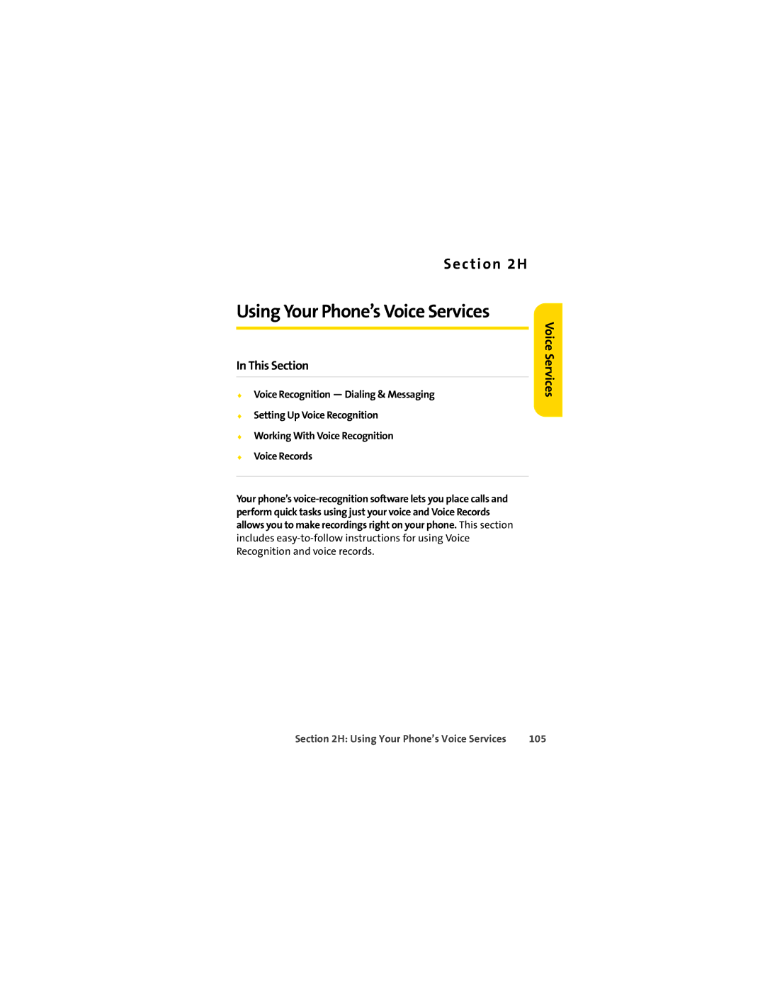 Sprint Nextel L7C manual Voice Services, 105 