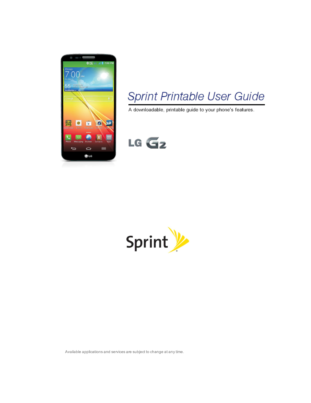 Sprint Nextel LG G2 manual 