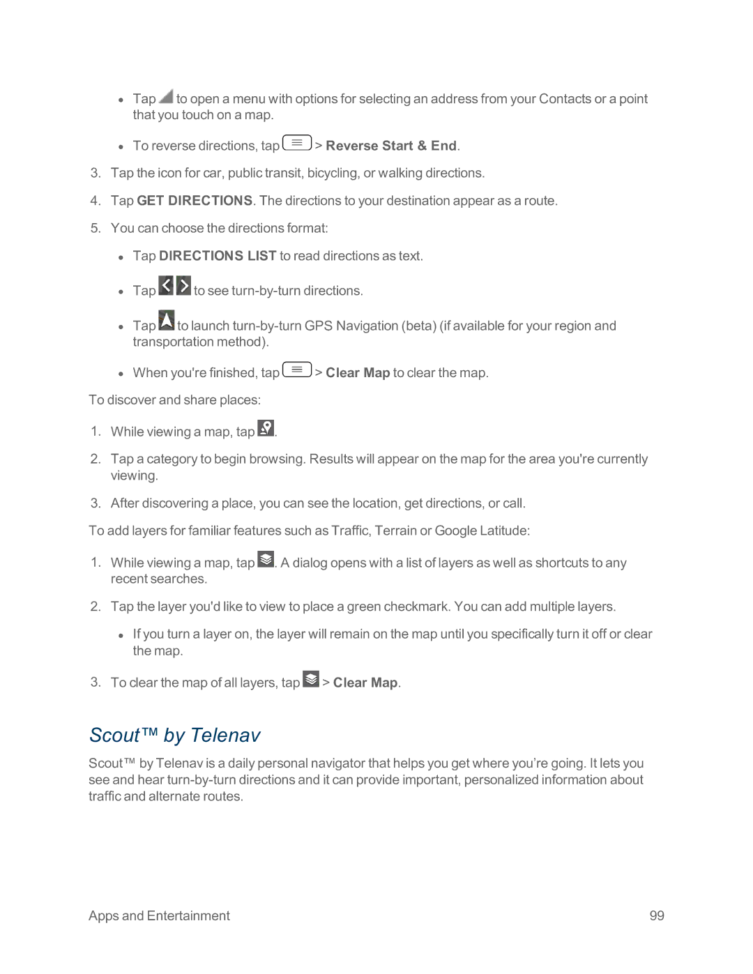 Sprint Nextel LG G2 manual Scout by Telenav 