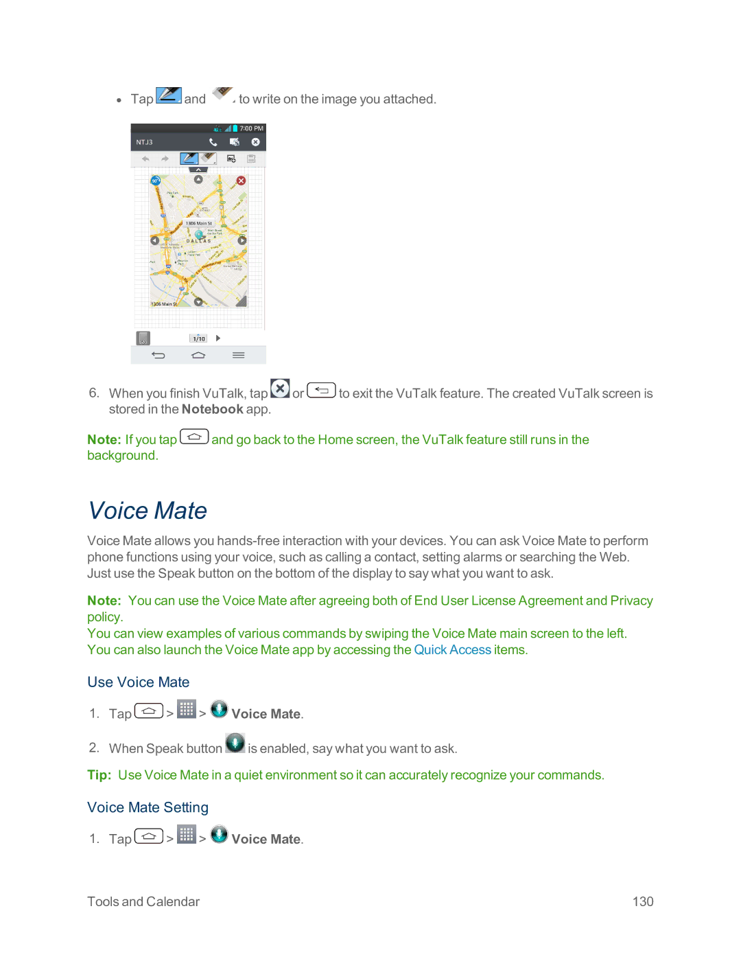 Sprint Nextel LG G2 manual Use Voice Mate, Voice Mate Setting 