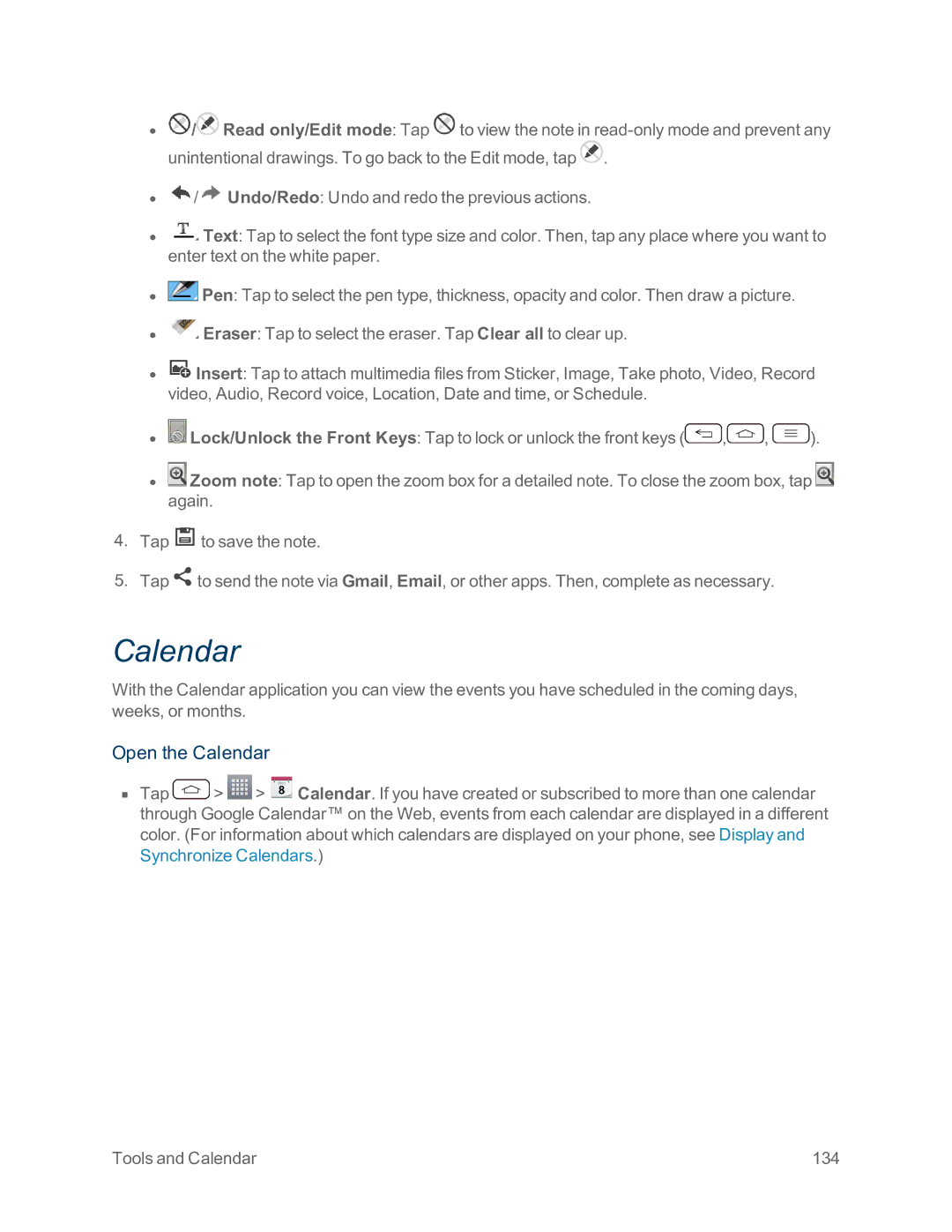 Sprint Nextel LG G2 manual Open the Calendar 