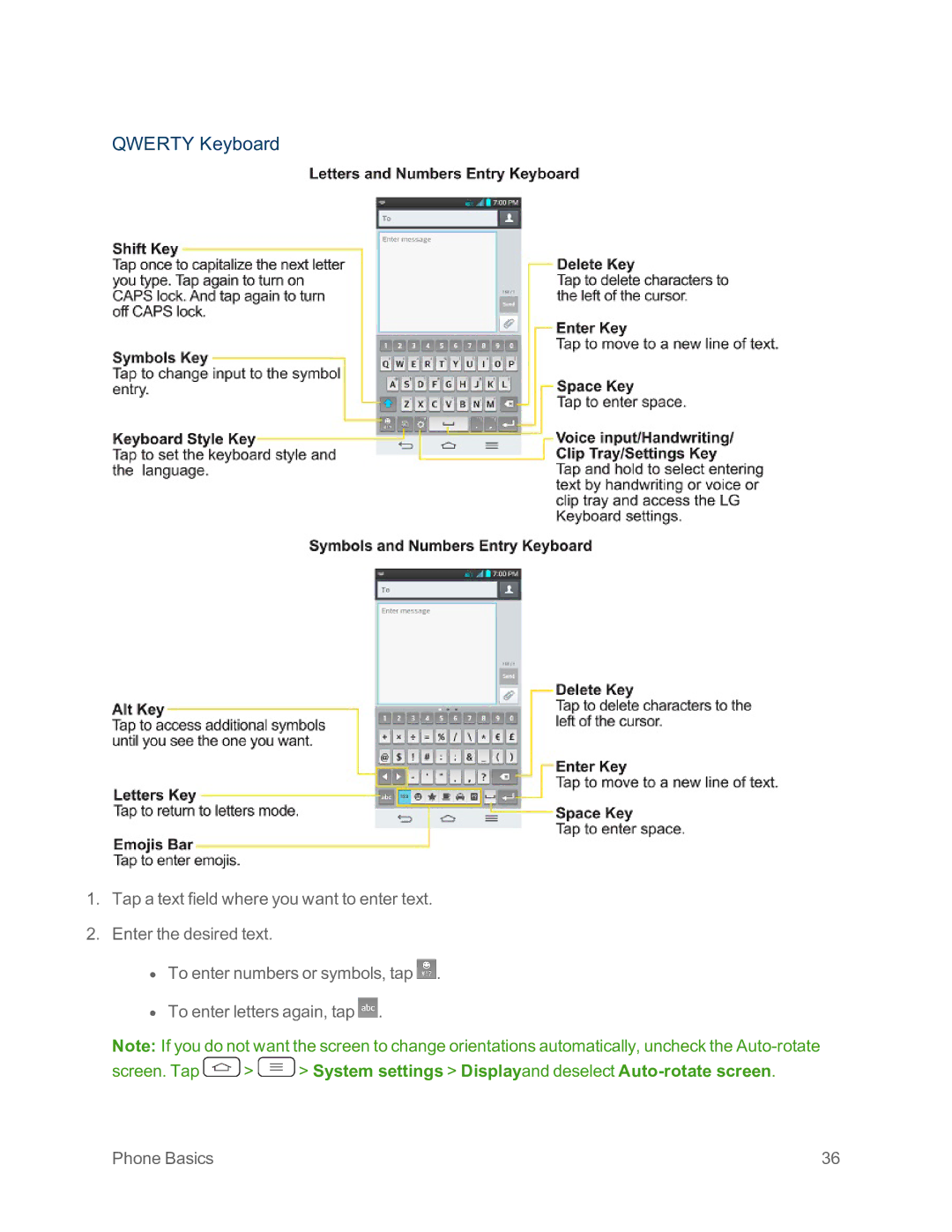 Sprint Nextel LG G2 manual Qwerty Keyboard 