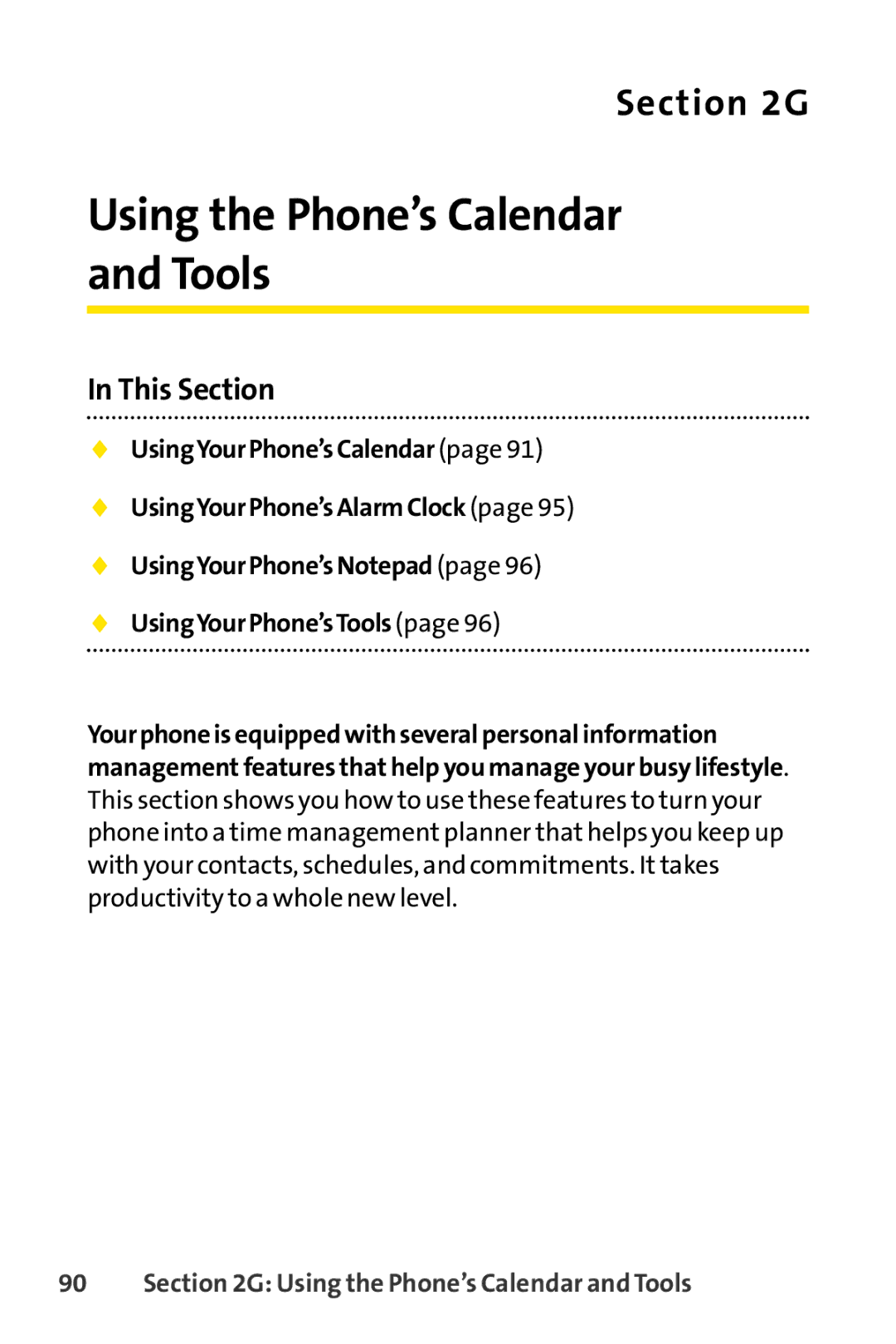 Sprint Nextel LX160 manual Using the Phone’s Calendar and Tools 