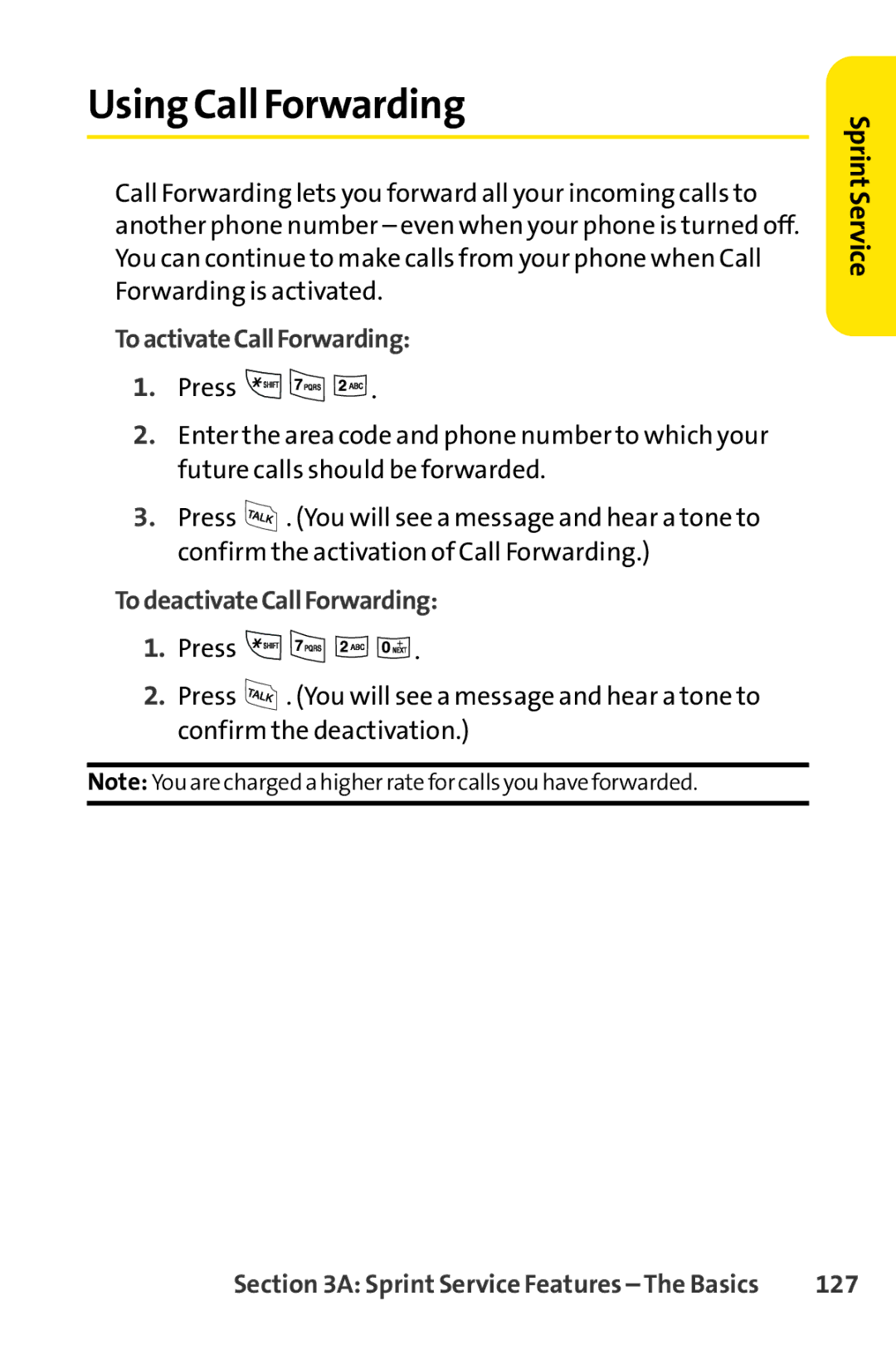 Sprint Nextel LX160 manual Using Call Forwarding, ToactivateCallForwarding, TodeactivateCallForwarding, 127 