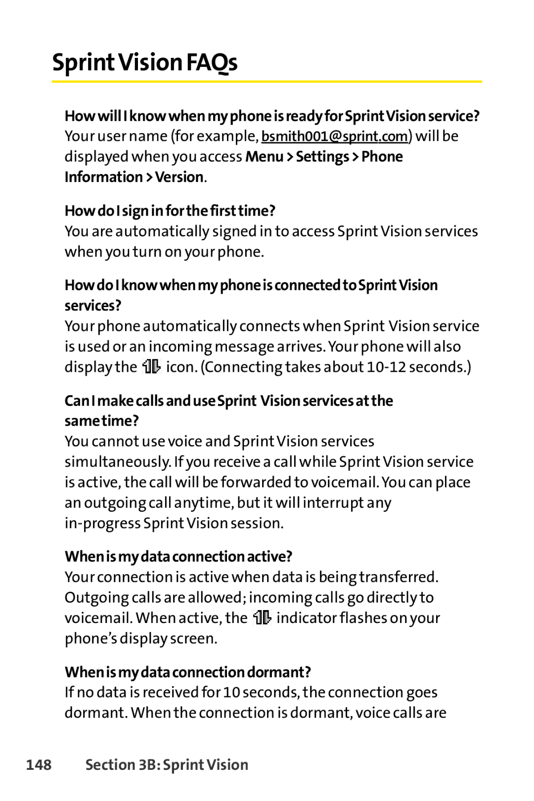 Sprint Nextel LX160 manual SprintVision FAQs 