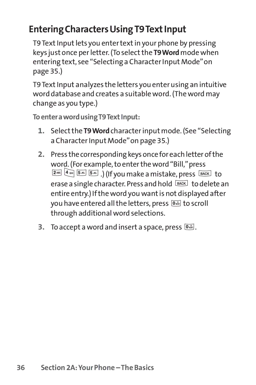 Sprint Nextel LX160 manual Entering Characters Using T9TextInput, ToenterawordusingT9TextInput 