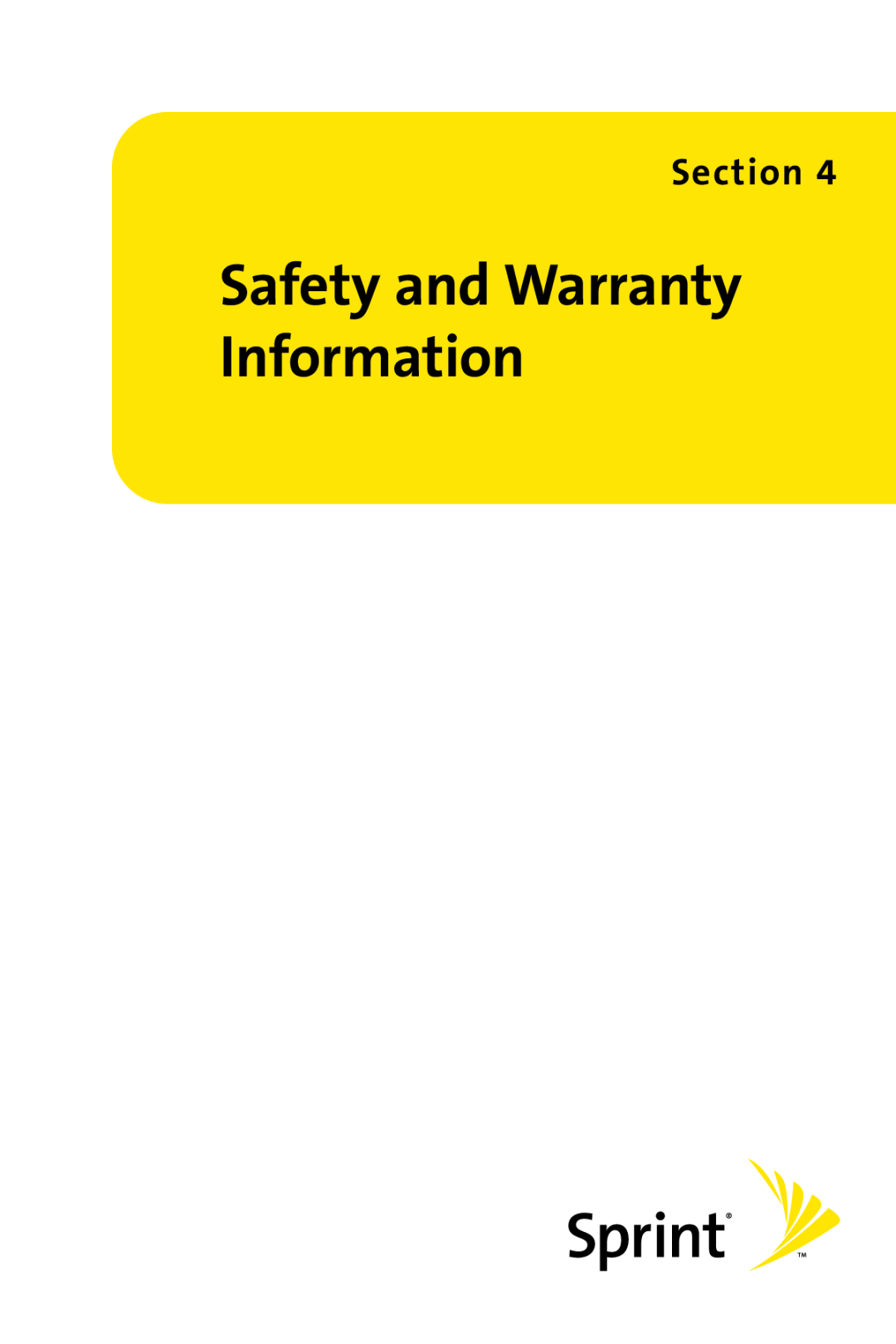 Sprint Nextel LX160 manual Safety and Warranty Information, Section 