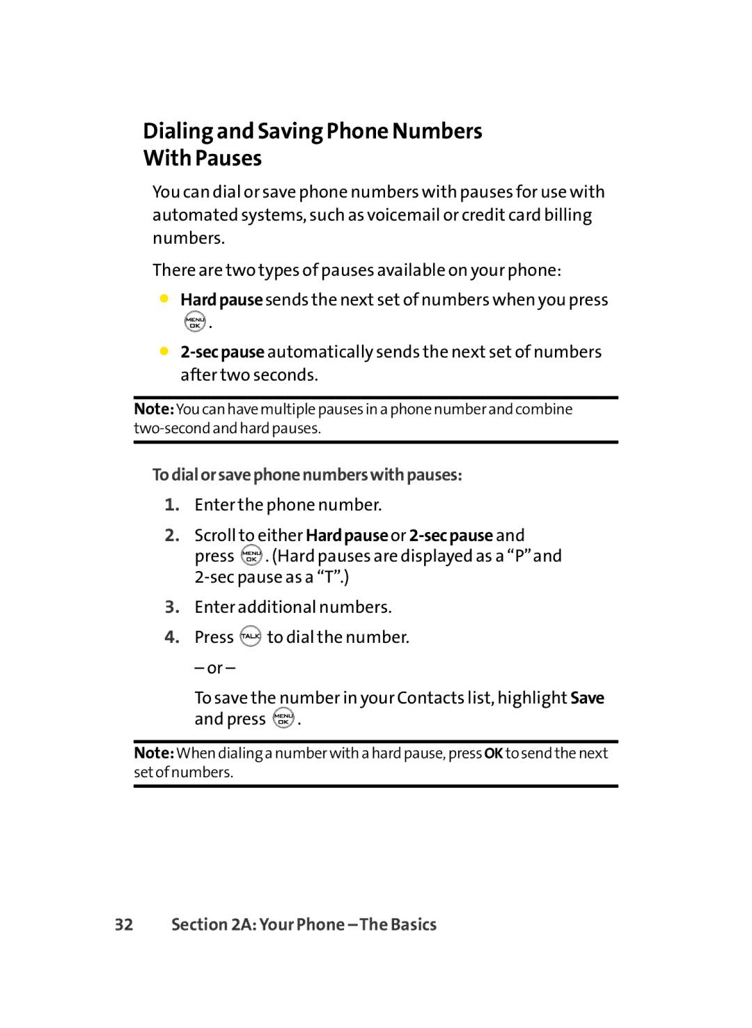 Sprint Nextel LX350 manual Dialing and Saving Phone Numbers With Pauses, Todialorsavephonenumberswithpauses 