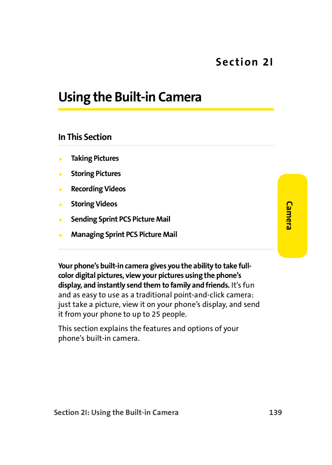 Sprint Nextel M500 manual Using the Built-in Camera 139 