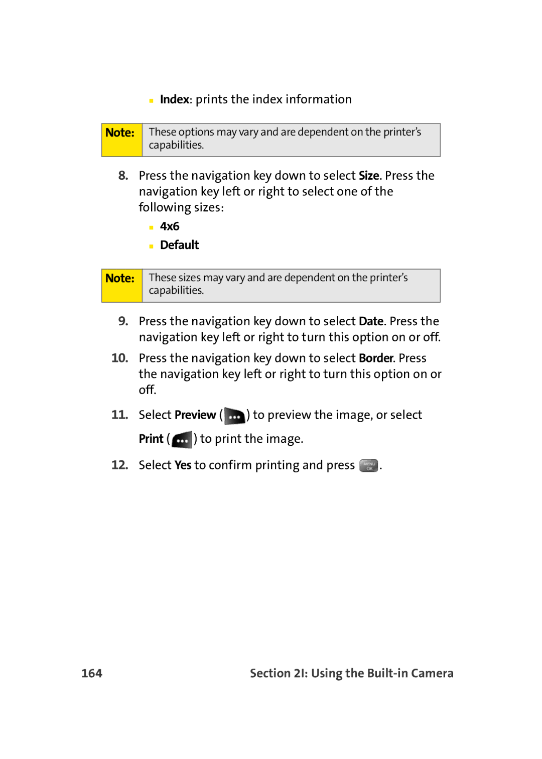 Sprint Nextel M500 manual 4x6 Default, 164 