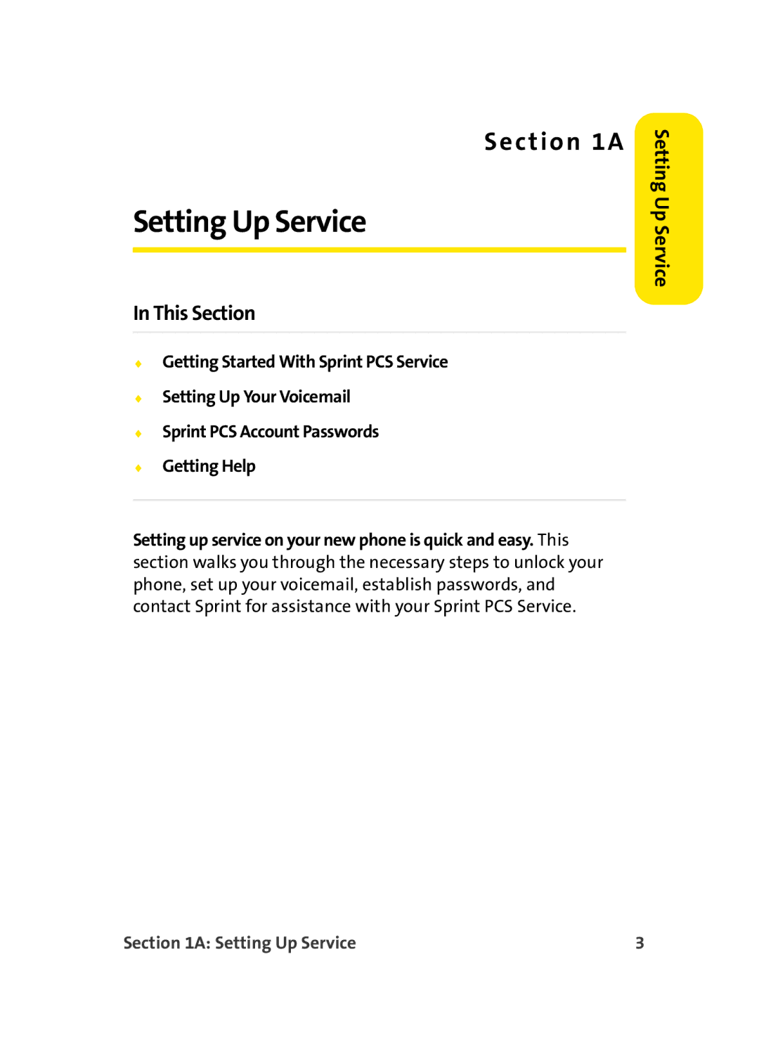 Sprint Nextel M500 manual This Section, Setting Up Service 