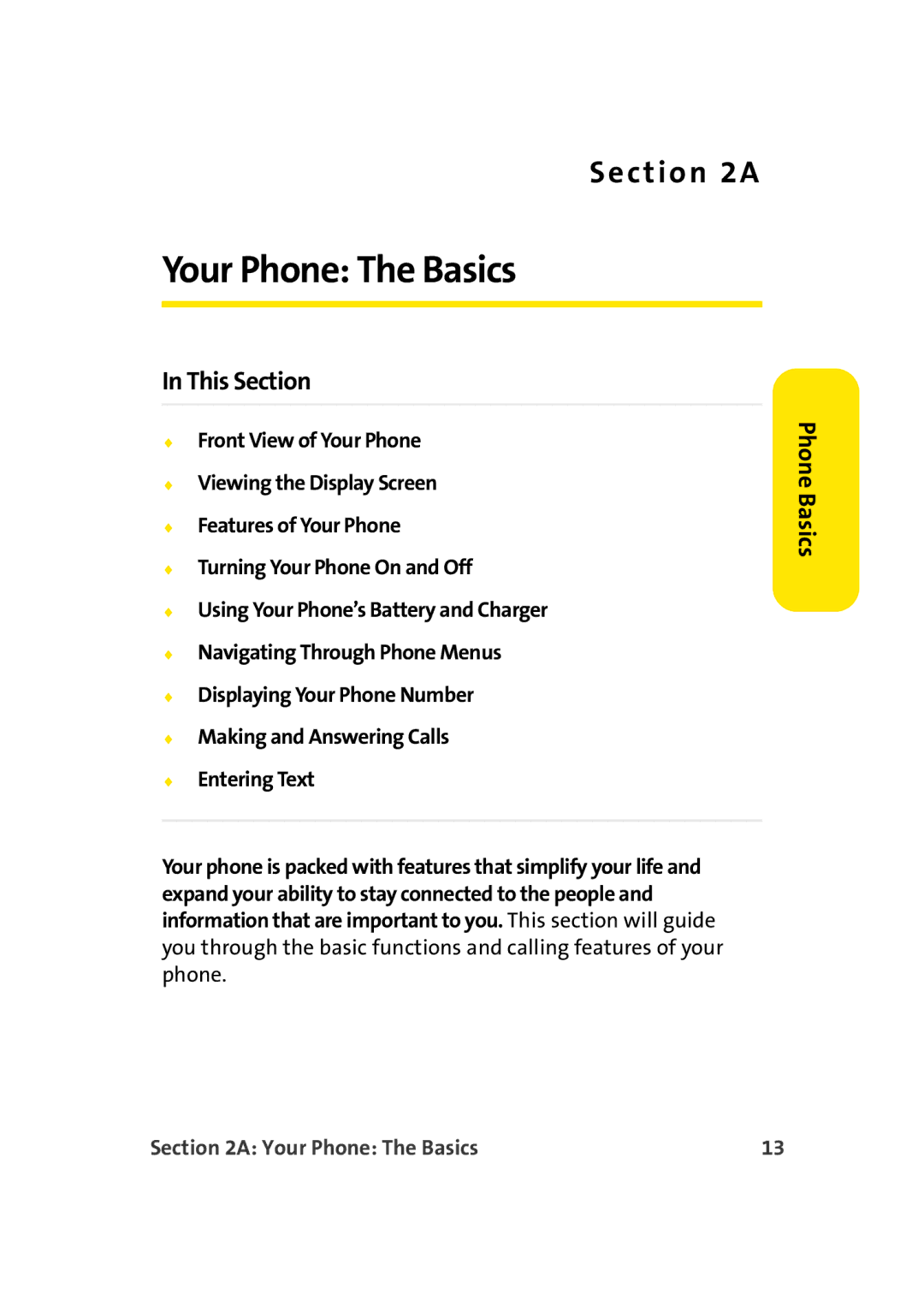 Sprint Nextel M500 manual Phone Basics, Your Phone The Basics 