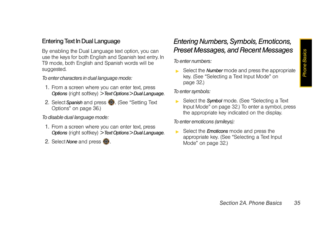 Sprint Nextel M520 manual Entering Text In Dual Language 