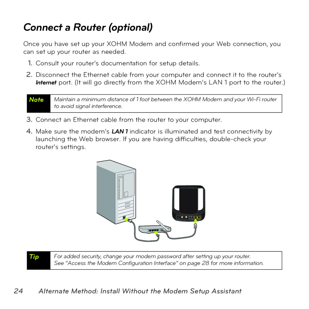 Sprint Nextel MAX-206M2 manual Connect a Router optional 