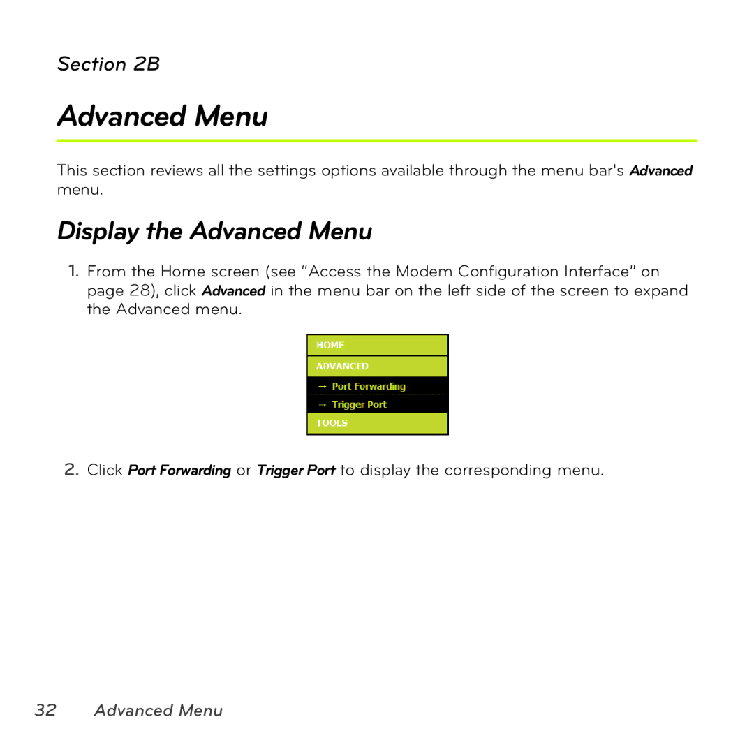 Sprint Nextel MAX-206M2 manual Display the Advanced Menu 