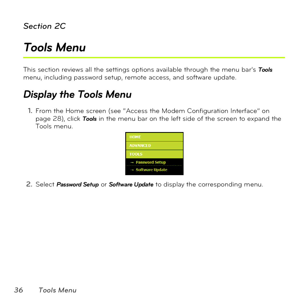 Sprint Nextel MAX-206M2 manual Display the Tools Menu 