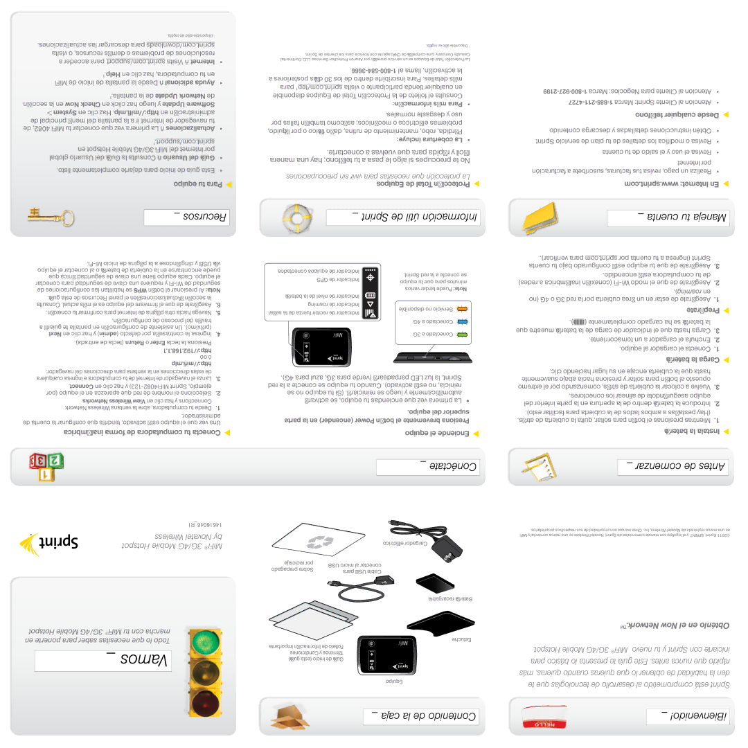 Sprint Nextel MiFi brochure Cuenta tu Maneja, Conéctate, Caja la de Contenido Comenzar de Antes, ¡Bienvenido 