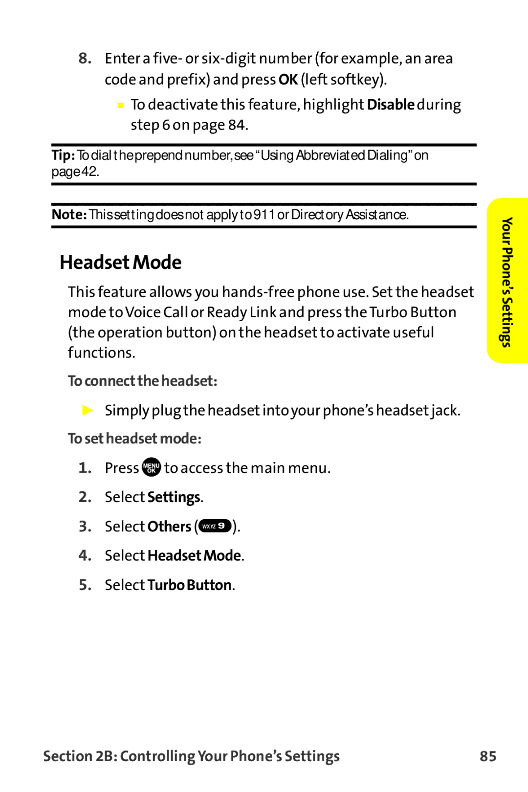 Sprint Nextel MM-7500 manual Headset Mode, Toconnecttheheadset, Tosetheadsetmode 