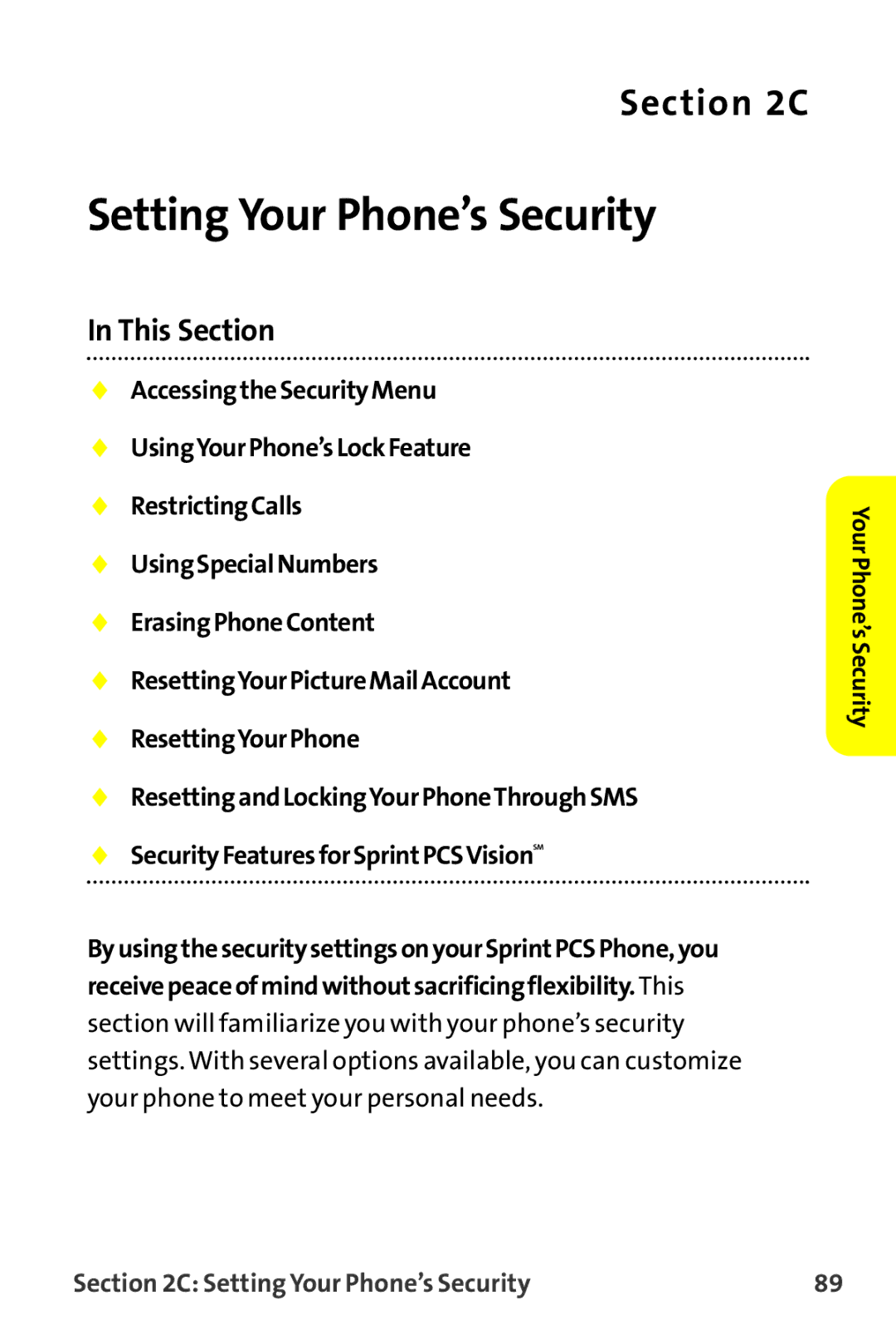 Sprint Nextel MM-7500 manual Setting Your Phone’s Security 