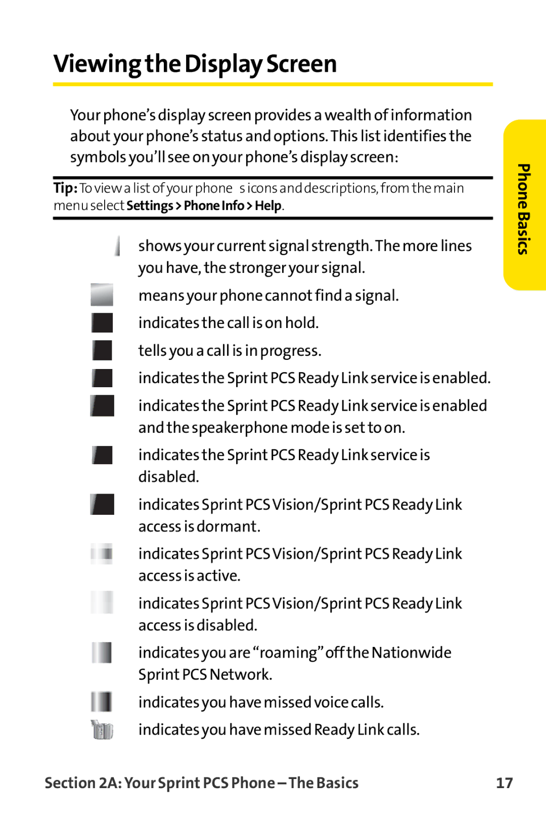 Sprint Nextel MM-8300 manual Viewing the Display Screen 