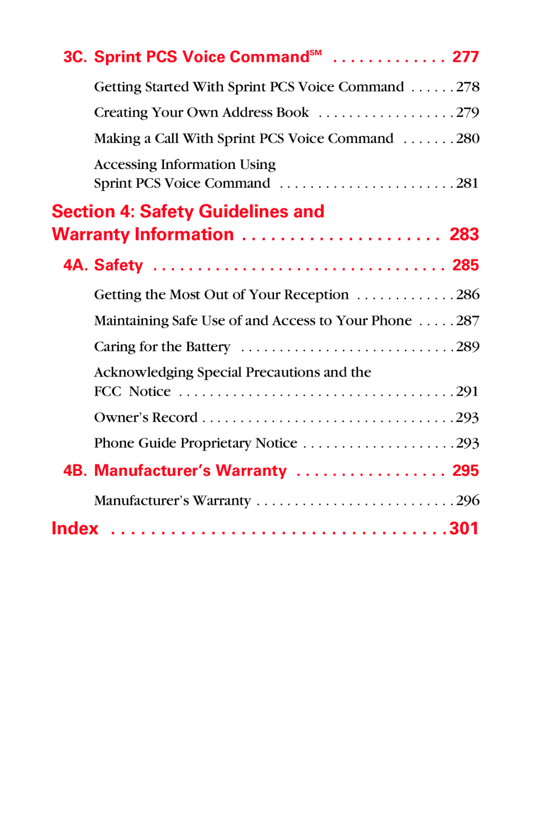 Sprint Nextel MM-A800 manual Index 