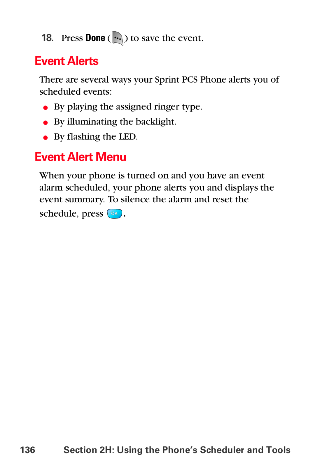 Sprint Nextel MM-A800 manual Event Alerts, Event Alert Menu 