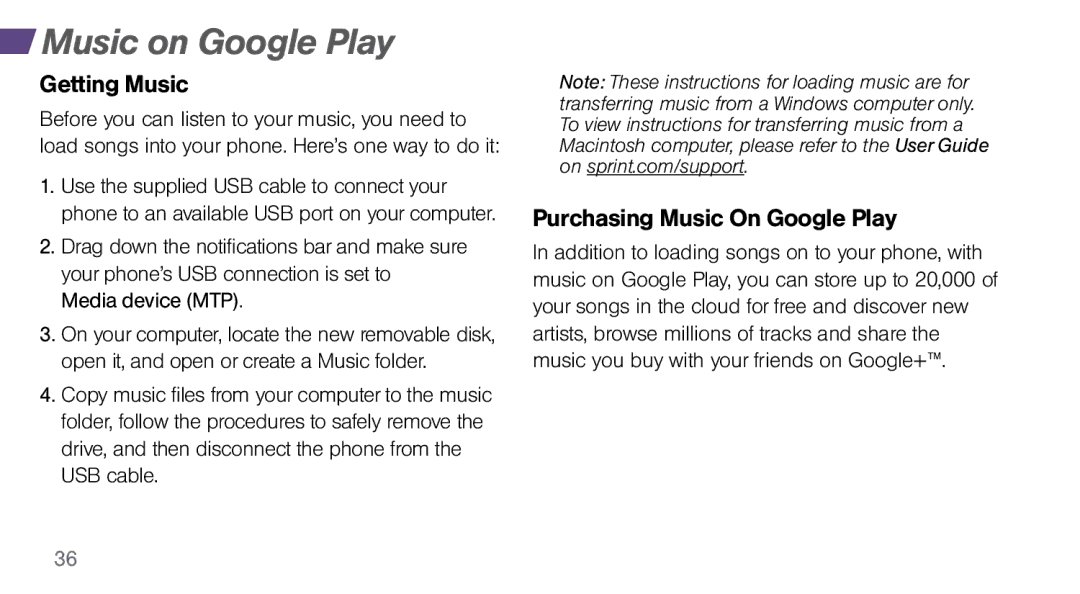 Sprint Nextel MOTO X manual Getting Music, Purchasing Music On Google Play 