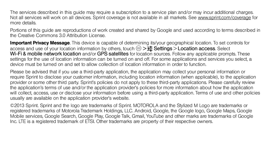 Sprint Nextel MOTO X manual 