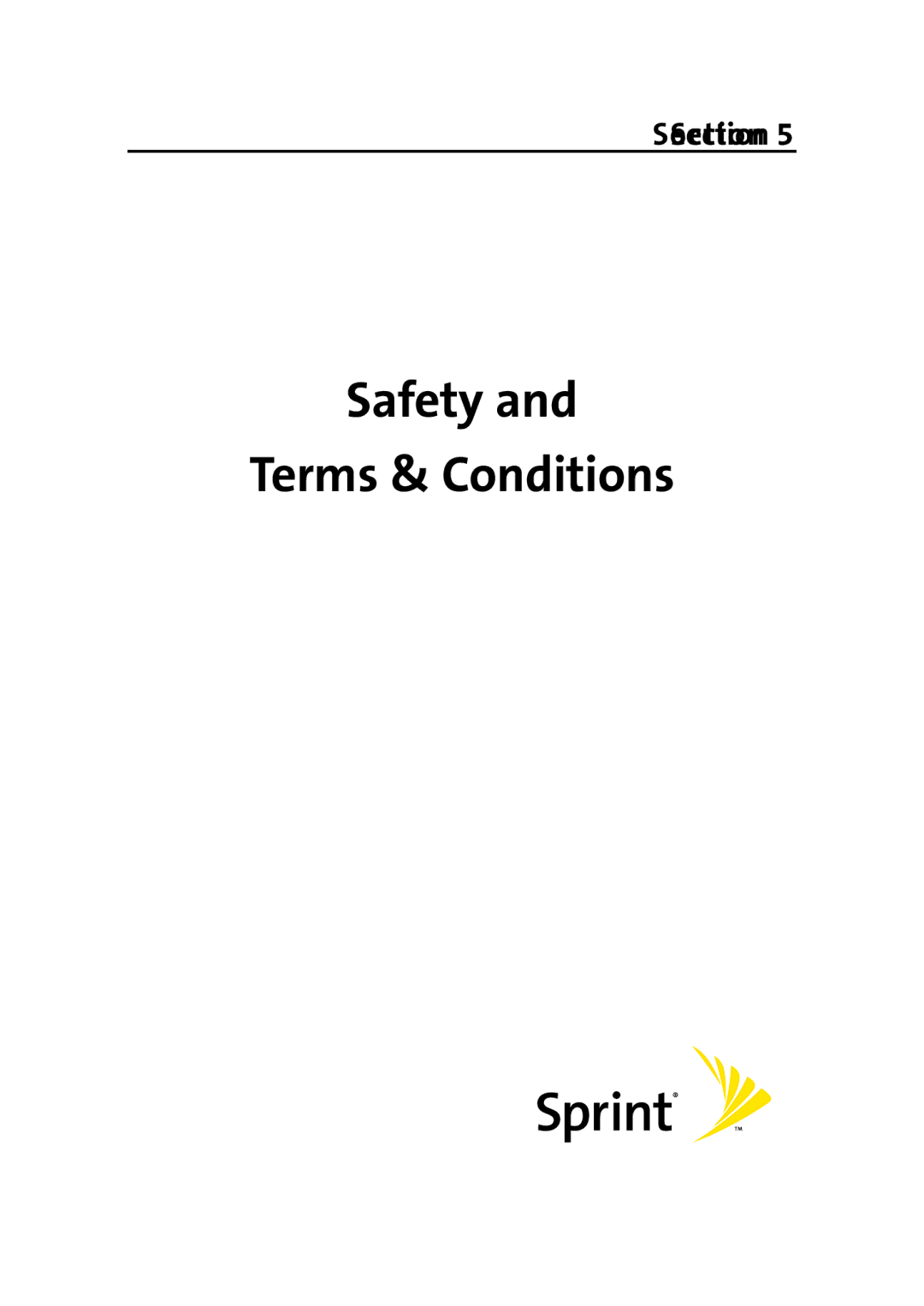 Sprint Nextel PC-5740 manual Safety Terms & Conditions 