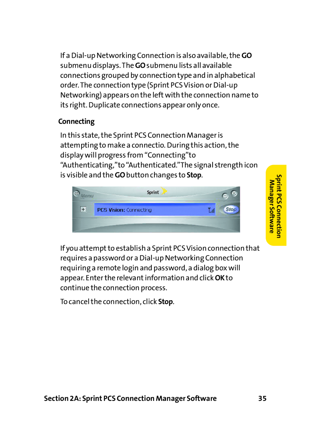 Sprint Nextel PC-5740 manual Connecting 