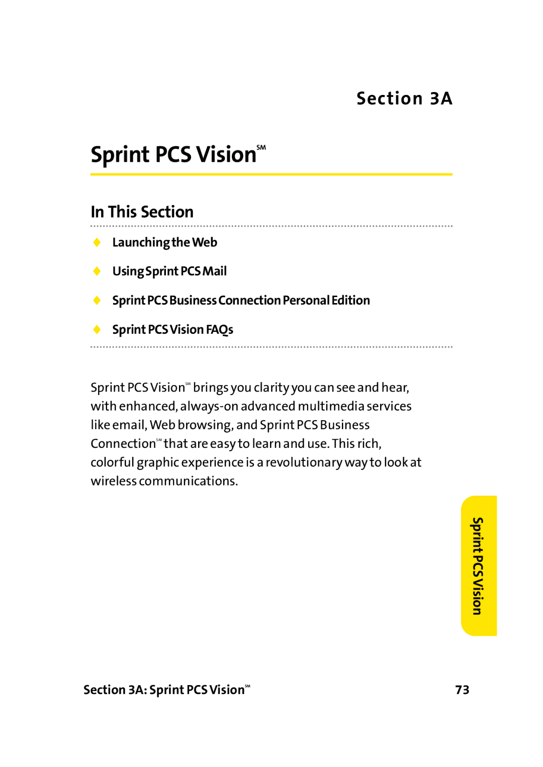 Sprint Nextel PC-5740 manual Sprint PCS VisionSM 