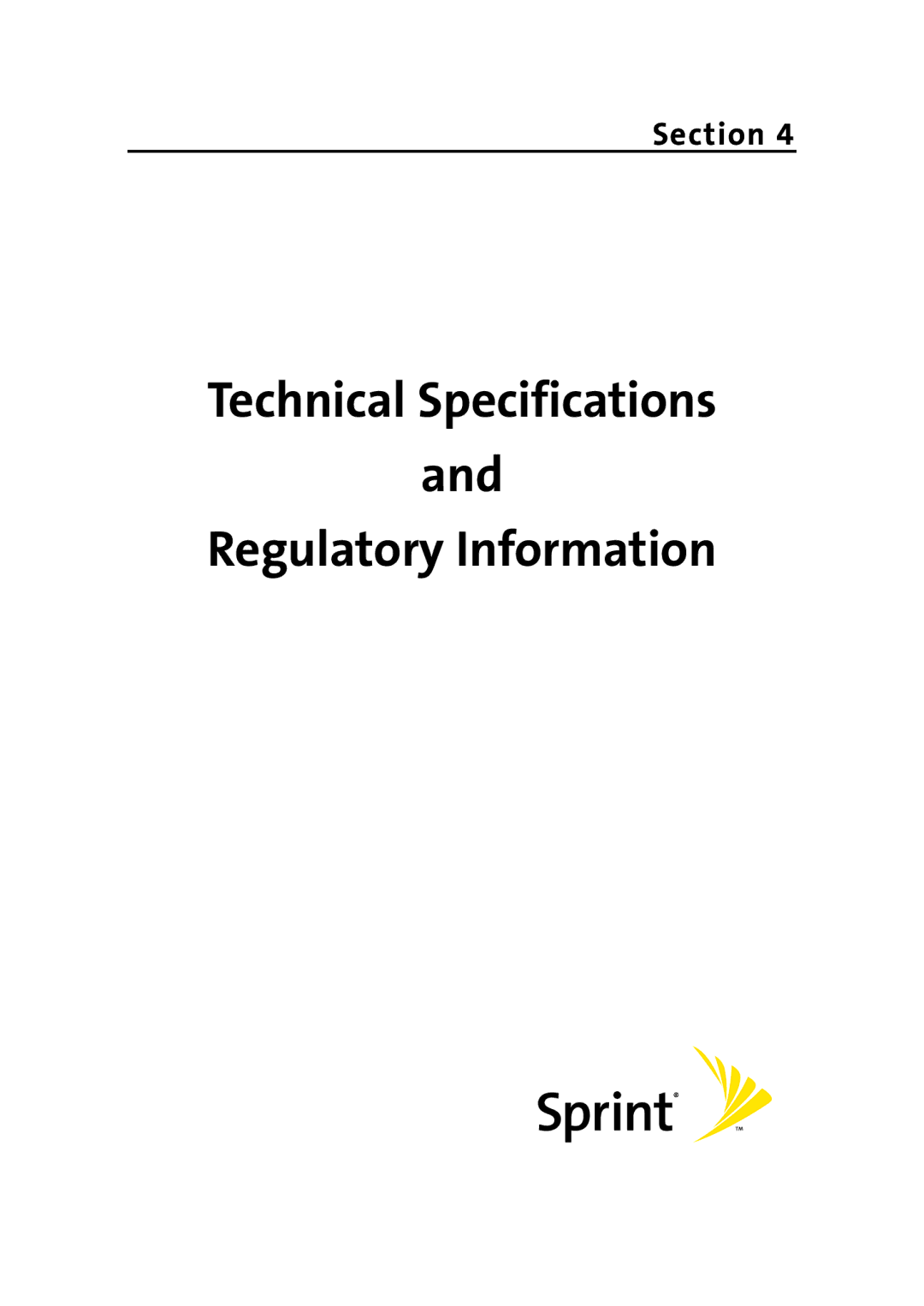 Sprint Nextel PC-5740 manual Technical Specifications Regulatory Information 