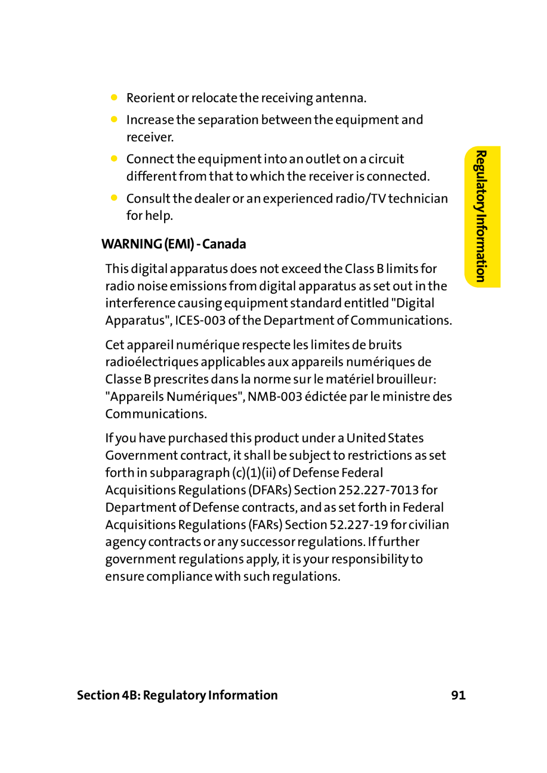 Sprint Nextel PC-5740 manual RegulatoryInformation 