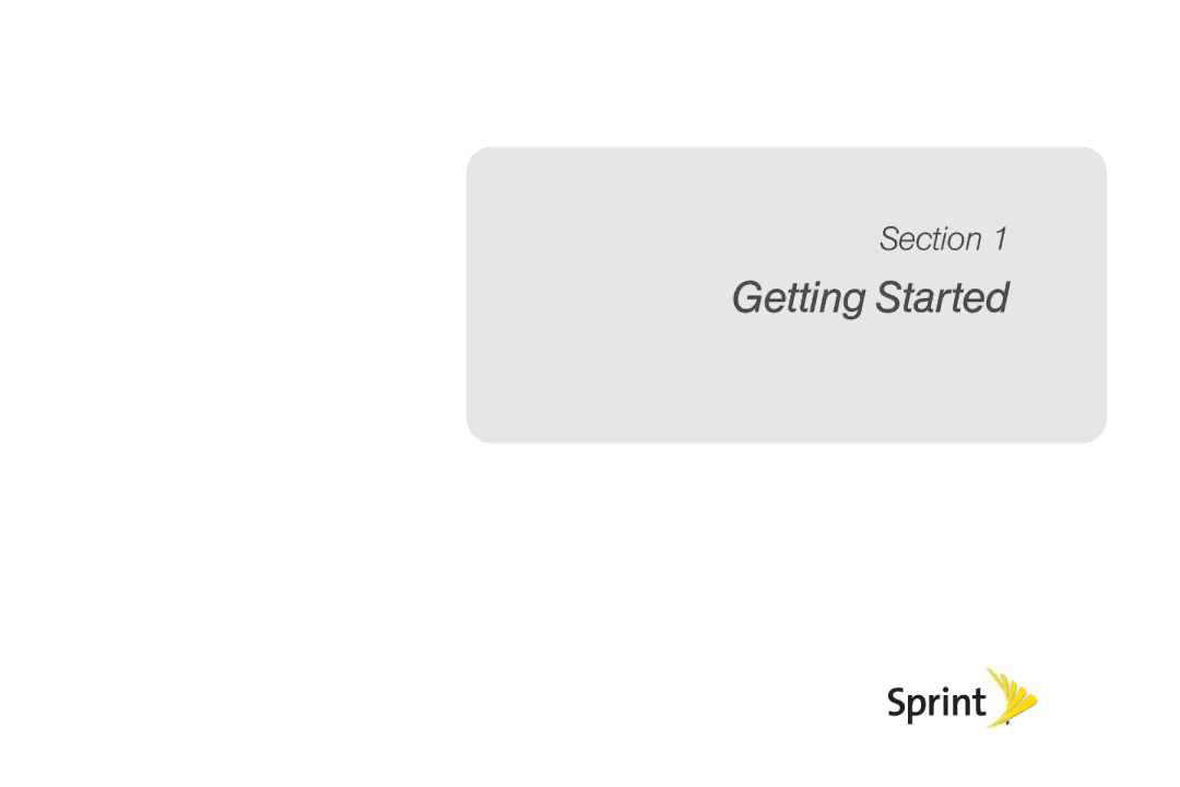 Sprint Nextel PG86100 manual Getting Started 