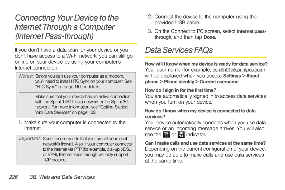 Sprint Nextel PG86100 manual Data Services FAQs, Make sure your computer is connected to the Internet 