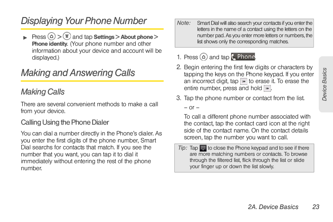 Sprint Nextel PG86100 manual Displaying Your Phone Number, Making and Answering Calls, Making Calls 